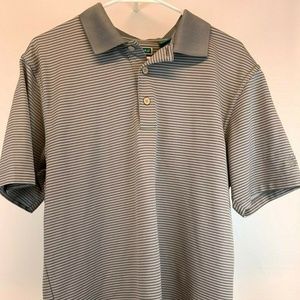 Cubavera Mens Striped Golf Shirt Moisture Wicking